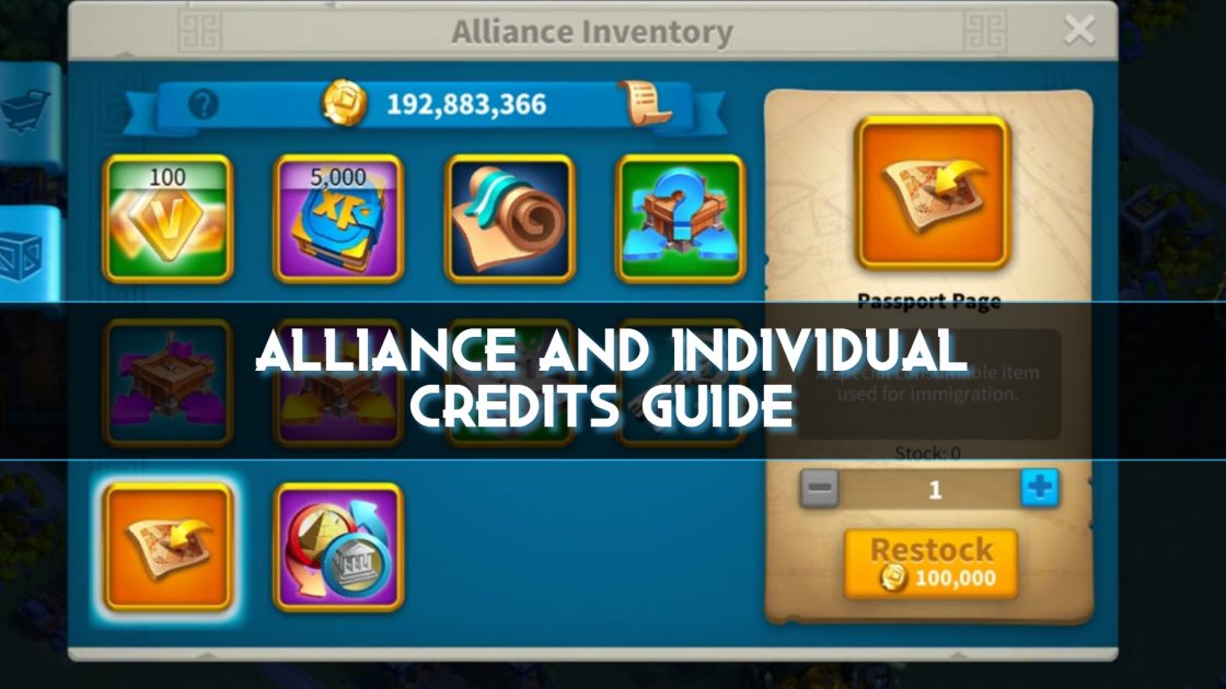 How to get alliance and individual credits in Rise of Kingdoms