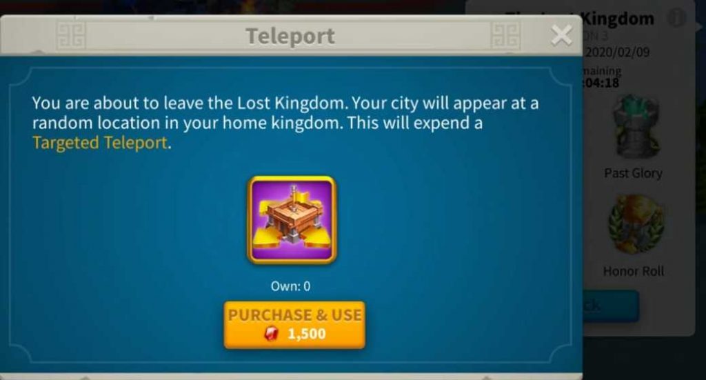 Rise Of Kingdoms the lost kingdom teleport , how to enter and leave lost kingdom
