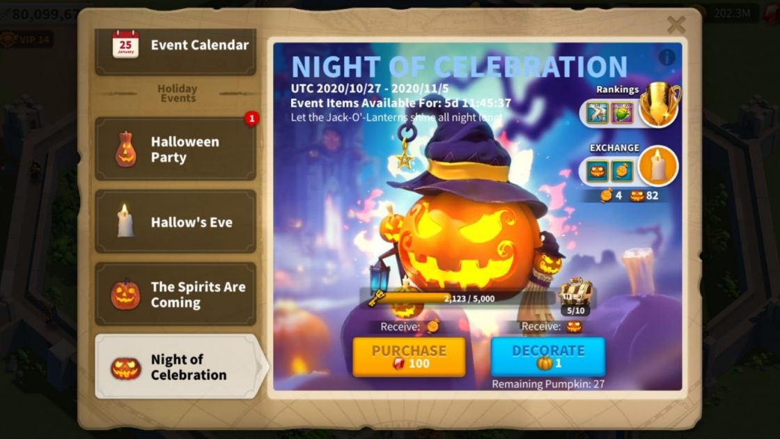 Night Of Celebration Rise Of Kingdoms Halloween Event