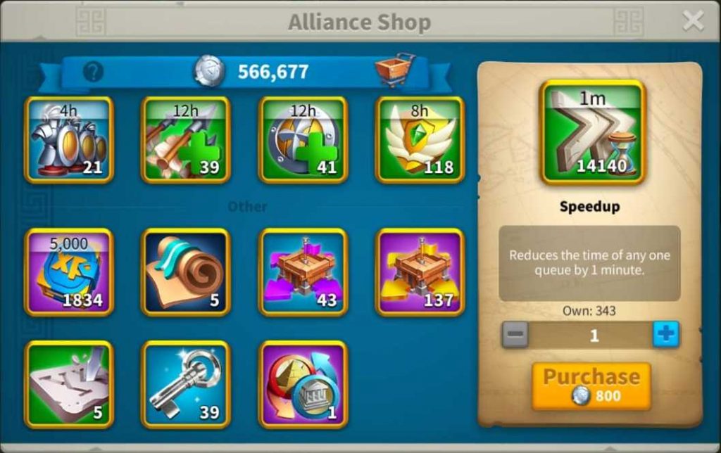 Rise of Kingdoms Alliance Shop