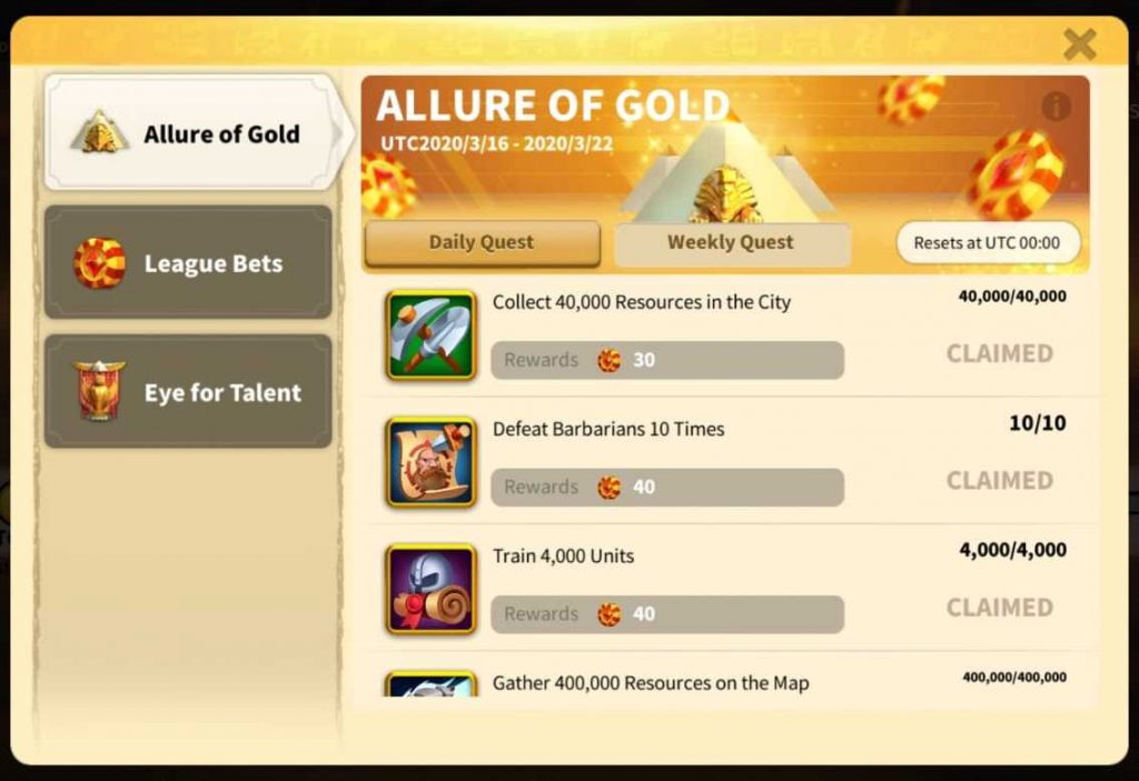 Rise Of Kingdoms Allure Of Gold