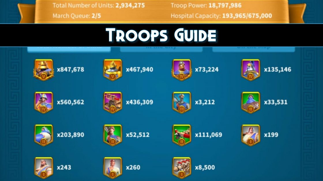 Rise Of Kingdoms Troops Guide and Training troops