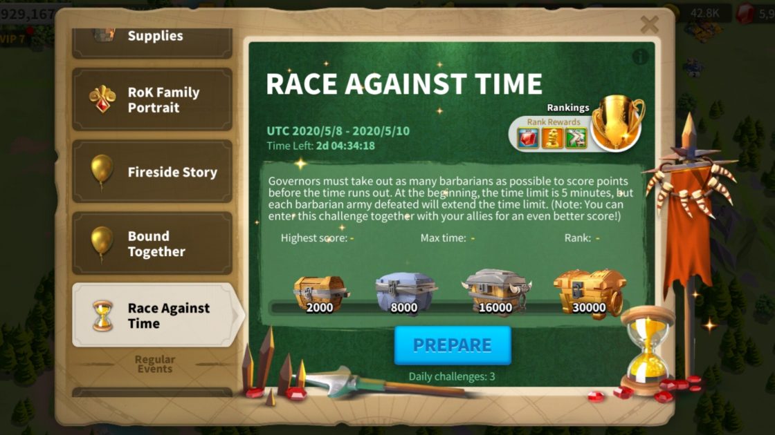 Rise Of Kingdoms Race Against Time Event