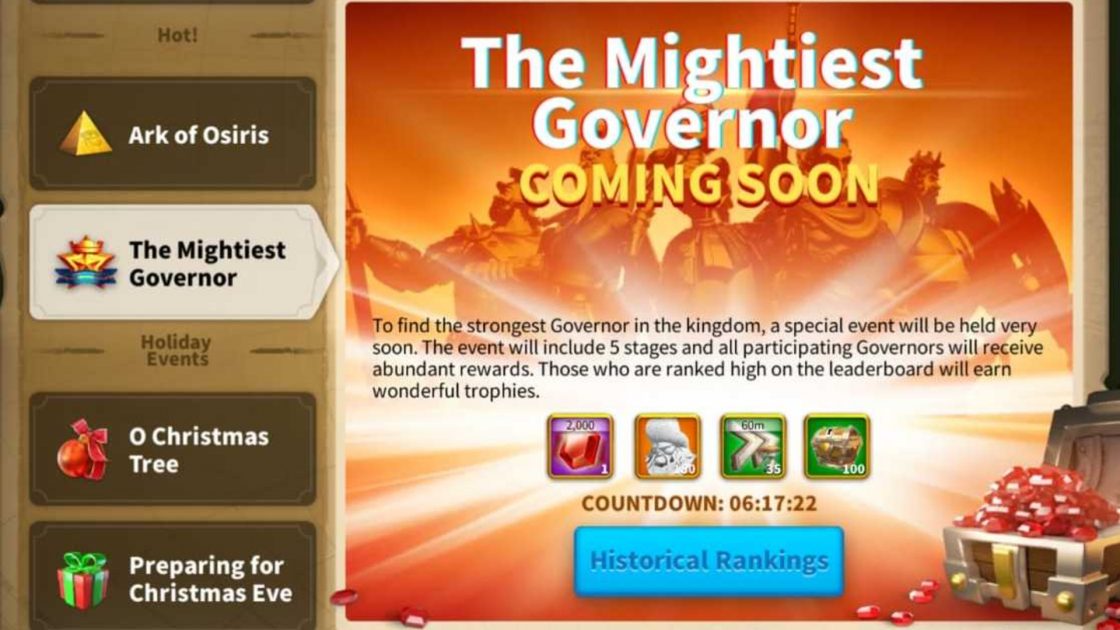 Rise Of Kingdoms The Mightiest Governor Event Guide