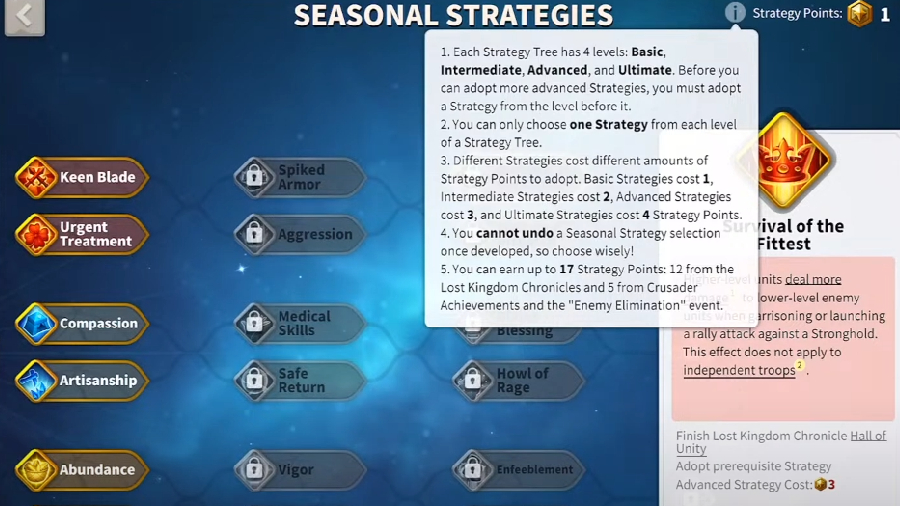 How does Seasonal Strategy work in Rise of Kingdoms