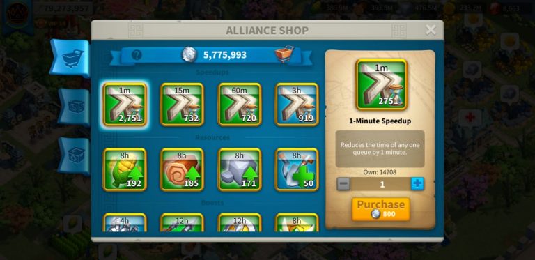 Individual credits in alliance shop ROK